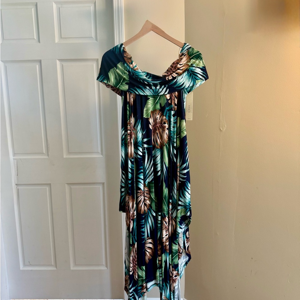 Tropical Leaf Print Women's Dress